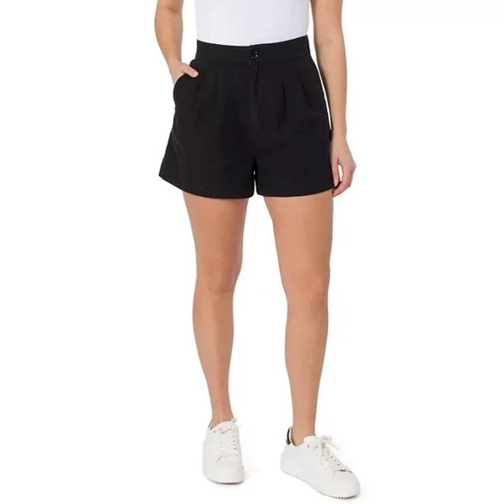 Joie Women’s Pleated Shorts Black Size XL Cotton Linen Blend NWT MSRP $158 - Picture 2 of 12